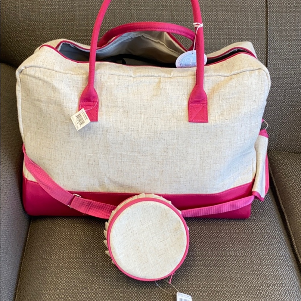 Pink Linen Weekender set